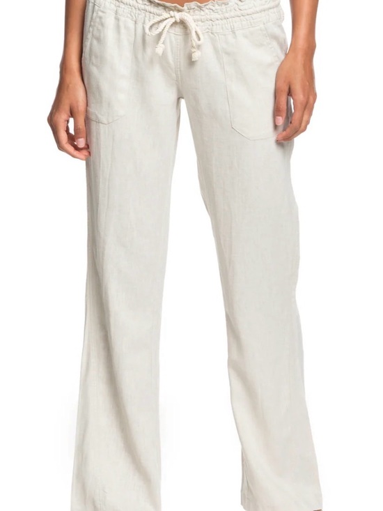 Roxy Pants - Roxy Off-White Wide-Leg Drawstring Pants